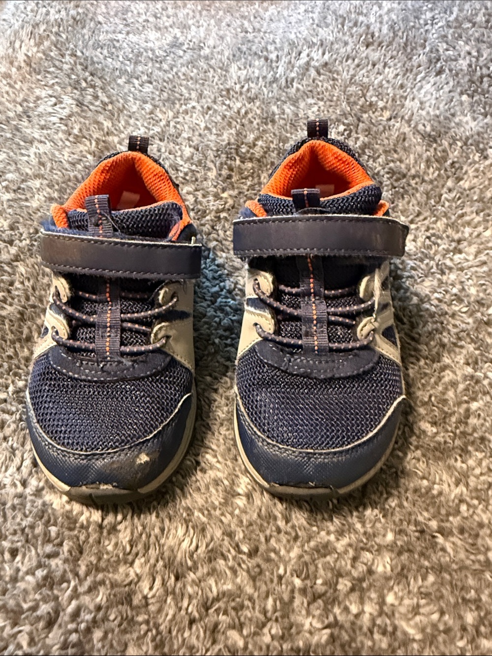 Stride Rite Navy and Orange Toddler Sneakers with Velcro Strap